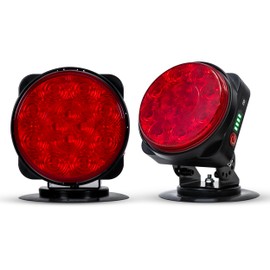 Master Tailgaters Wireless Pivot Tow Lights with Battery | Multi Functional Signal Lights | Sturdy Magnetic Mount | 4 Pin Round Connection | Carrying Bag Included