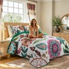 VAPUTAR Velvet Queen Quilt Bedding Set, 3 Pieces Floral Velvet