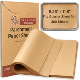 300 Sheets Unbleached Parchment Paper for Baking – 8.25" x 11.8" Precut, Non-Stick, Fit for Quarter Sheet Pans