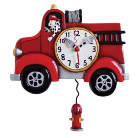 Allen Designs Big Red Firetruck Clock