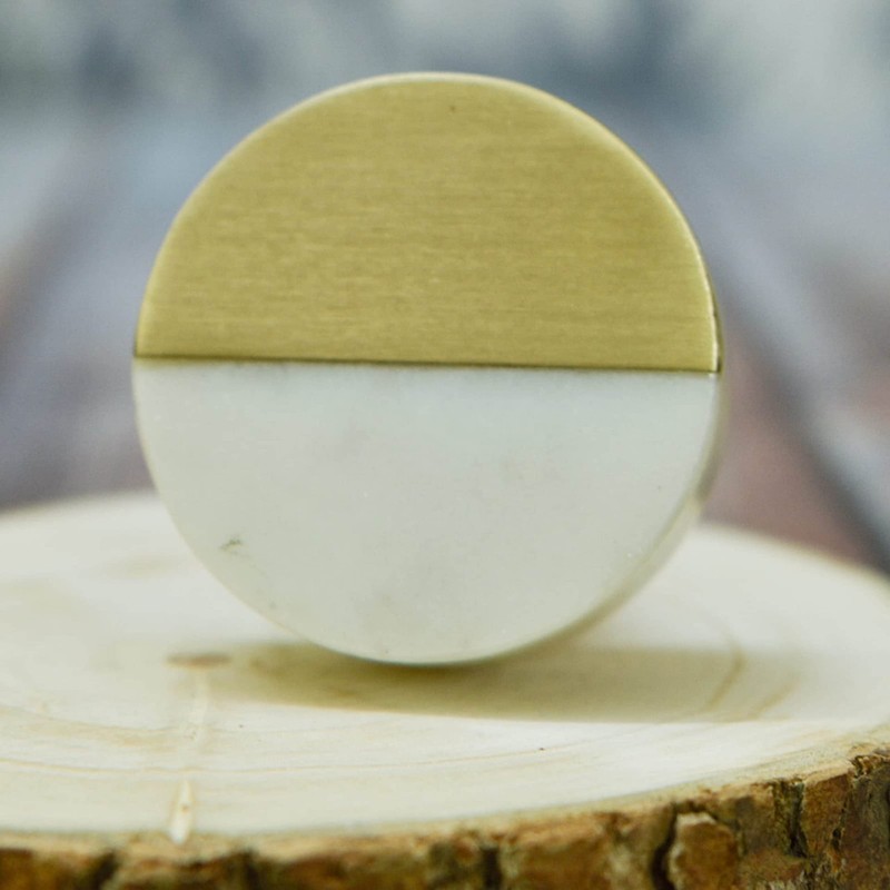 ARTISNO Round Marble Brass Knob | Pull Handle | Drawer