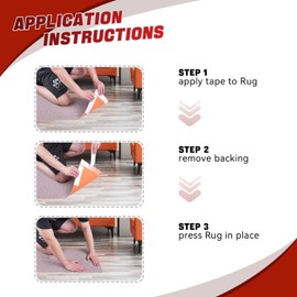 Mokluord Carpet Tape Double Sided 2" x 10 Yards, White Rug Tape for Hardwood Floors and Area Rugs