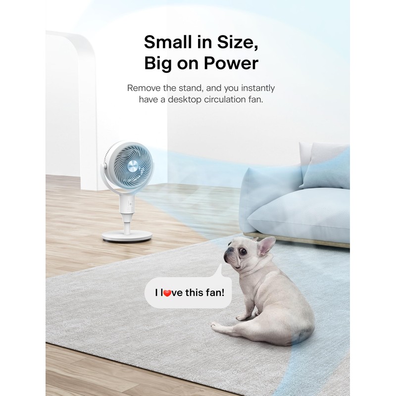 PELONIS Pedestal Fan, Air Circulator, Ultra OmniFlow (135°+90°Auto Oscillation), Quiet