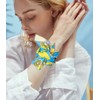 GERINLY Womens Neckerchief - Yellow Lemon Print Square Hair Scarf