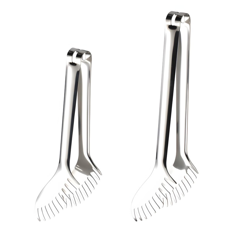 1 Piece Toothed Stainless Steel Spaghetti Tongs with Vacuum Handle,