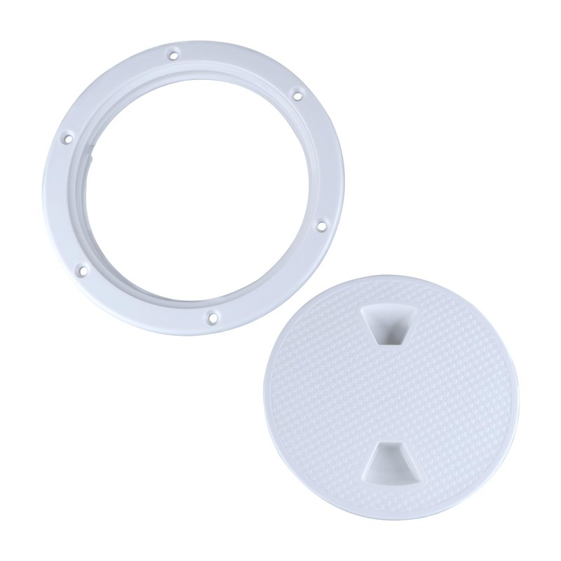 White Boat Hatch 8 Inch Round Non Slip Inspection Hatch