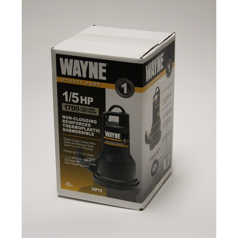 Wayne 57700-WYN1 VIP15 Water Removal Pump, black, 0.5