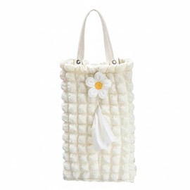 Tissue Case, Holder, Box, Hanging, Car, Vertical, Wall Mounted, Car Supplies, Stroller (White Flower)