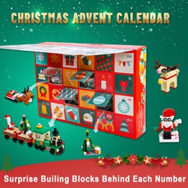 Christmas Advent Calendar 2024 Kids 6 in 1 Building Blocks 24 Days Countdown Calendars Gifts for Boys and Girls Christmas Building Toys Party Favors