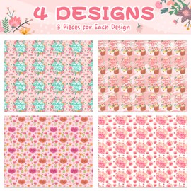 Mpanwen Mother's Day Wrapping Paper Set, 8 Sheets Large Mother's Day Theme Gift Wrap Floral Design - 27 x 39.5 Inches Per Sheet