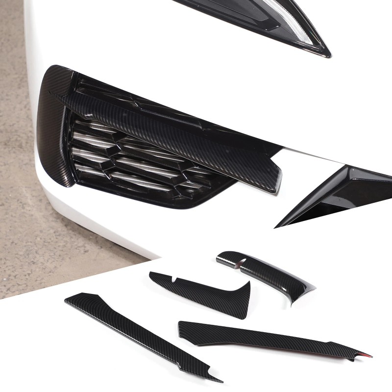 carcartrim-2022 Carbon fiber ABS Front Bumper Fog Light Lamp Trims