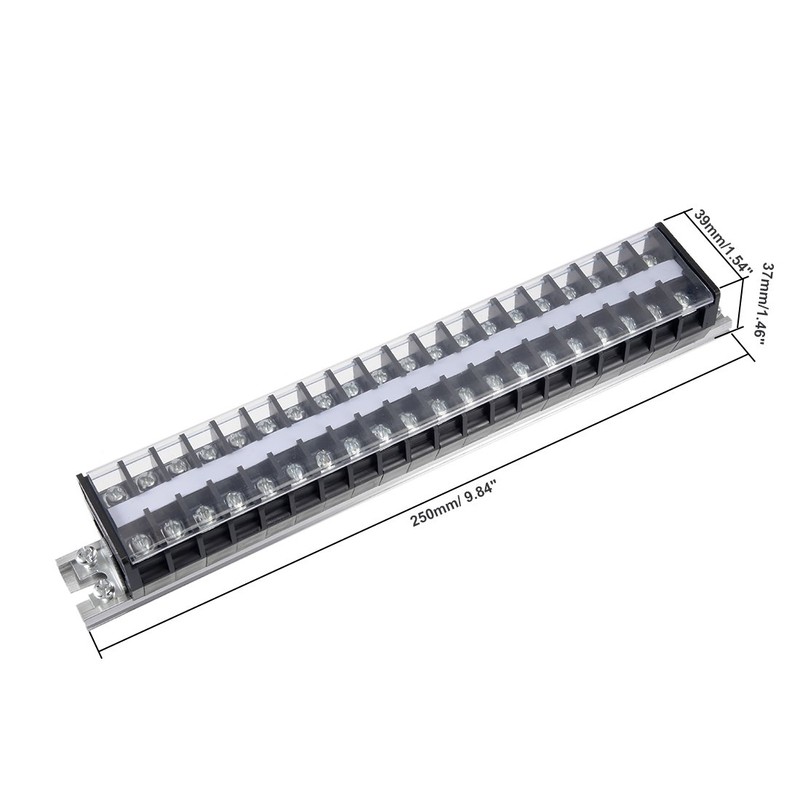 uxcell Barrier Terminal Strip Block 660V 20A Dual Rows 20P