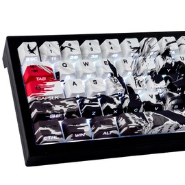 PBT Keycaps - Side Print Keycap Set, Shine Through Custom Key caps, Japanese Keycaps Dye Sub & Double Shot, 131 Keys Cherry Profile Keyboard Keycap for Magnetic Mechanical Keyboard