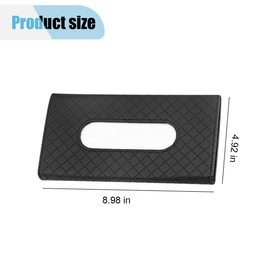 Car Sun Visor Tissue Holder, Leather Tissue Dispenser for Car, Rectangle Car Napkin Holder, Hanging Tissue Clip Holder, Car Mask Holder, Sun Visor Accessory Universal for Most Vehicles (Black)