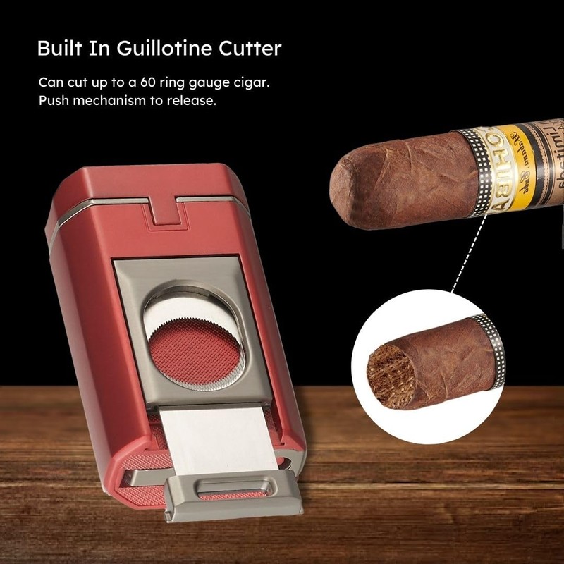 Visol Boulder Butane Torch Quad Flame Refillable Gas Lighter, Built