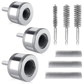 Boltigen 8mm Hex Shank Copper Pipe Cleaner Set, 1/2'',3/4'',1'' Copper Tube Cleaning for Drill with Replaceable Cleaner Brush Blades and Pipe Brushes