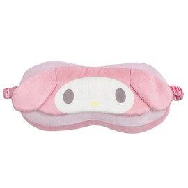 MORIPiLO 4621446 Sanrio My Melody Pillow for Kids with Eye Mask, Pink, 10.2 x 3.9 inches (26 x 10 cm), Washable, Fluffy, Plush Cushion, Character Goods