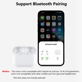 Wireless Charging Case Compatible with AirPod Pro 1st & 2nd Generation with USB-C, Air Pod Pro 2 1 Charger Case Replacement with Bluetooth Pairing Sync Button,with Type-C