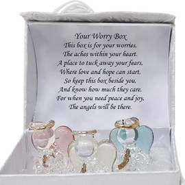 Ornamented Three Guardian Angel Worry Stress Prayer Gift Box Friends Trouble Times