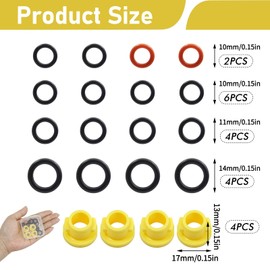 O Ring Nozzle Set for Karcher Pressure Washer Accessories Lance Hose Nozzle Spare Compatible with Karcher K2 K3 K4 K5 K6 K7 Hose Nozzle Spare O-Ring Seal 2.640-729.0 Rubber for Efficient Operation