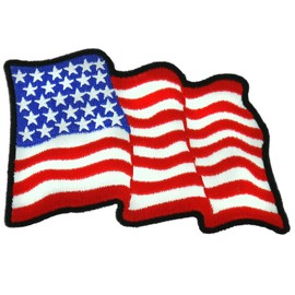 Hot Leathers PPL3812 Wavy U.S. Flag 4" x 3" Patch - 4 Width x 3 Height Inches