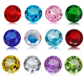 JKK SALE Birthstones Paperweight Glass Diamond 40mm Crystal Art