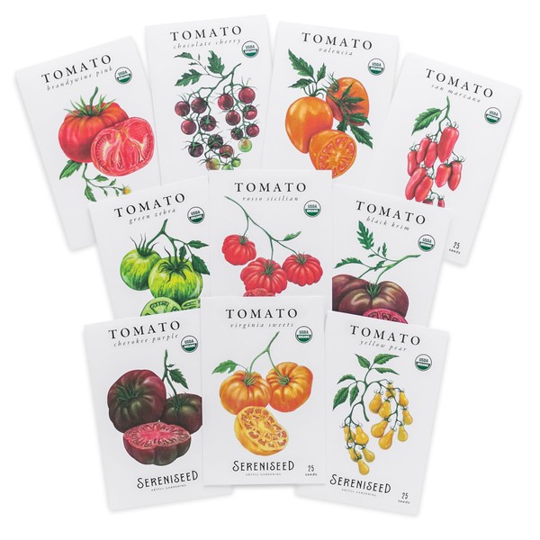 Sereniseed Certified Organic Tomato Seeds (10-Pack) – Non GMO, Open