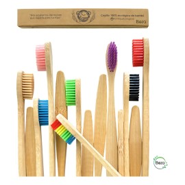 Cepillo De Dientes Bambu Biodegradable Ecologico Adulto Color Morado