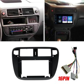 9'' Car Radio Stereo Fascia Frame Panel Black for Honda Civic EJ/EK/EM 1995 1996 1997 1998 1999 2000 2001
