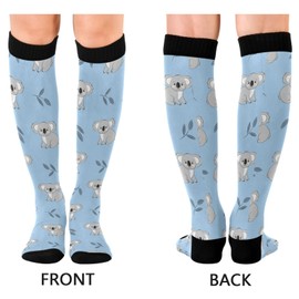 Wusikd Koala Bears Compression Socks for Women and Men Circulation Blue Long Socks for Athletic Running 2