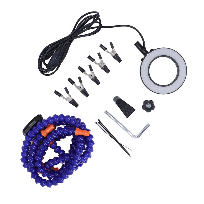 Soldering Helping Hand 5 Jaws 3X USB Magnifier ABS Flexible