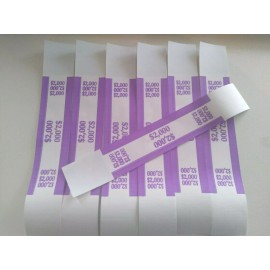 Papr Products 100 PURPLE- $2000 SELF-SEALING CURRENCY STRAPS/BANDS