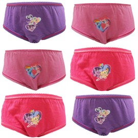TDP Textiles My Little Pony Friendship Girls 6 Pack Knickers Briefs 2-3 Years Multicoloured