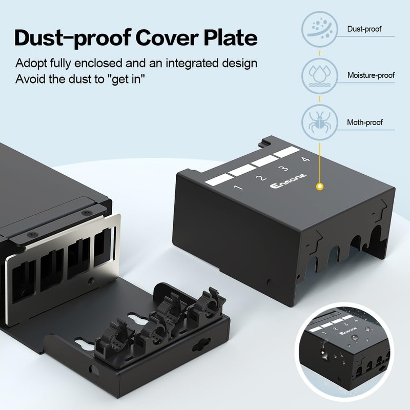 Enmane 4 Port Blank Keystone Patch Panel Shielded Network Patch