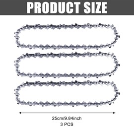 Pack of 3 Saw Chains 3/8 Inch LP 40 Drive Links 1.3 mm Low-Back Chain, Compatible with Einhell GC-LC 18/25 Li & GE-LC 18/25 Li, Husqvarna 436 Li, 536 Li, 536 LiXP and More