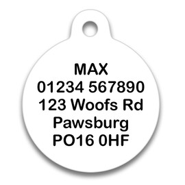 Spoilt Rotten Pets 38mm Neutered & Chipped Alert Message Cat or Dog Tag Cat Identity Disc, Cat Kitten Dog Puppy ID Tag, Pet Tag Custom Printed with Your Contact Details