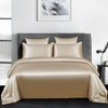 AShanlan Satin Bed Linen Set, 135 x 200 cm, Taupe