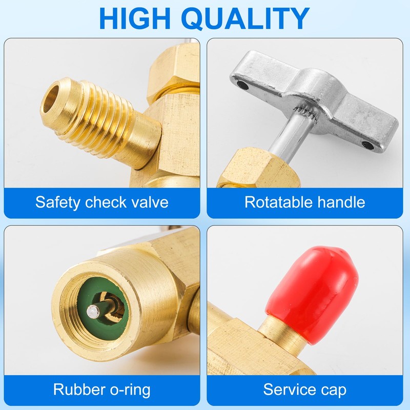 R600A R290 Self Sealing Can Tap with Refrigerant Tank Adapter,