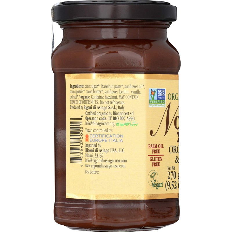 Rigoni di Asiago Spread Hazelnut and Cocoa Dairy free Organic,
