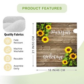 Sunflowers Mailbox Cover Standard Size 18'' x 21'' Welcome Flowers Post Letter Box Cover Magnetic Mailbox Wraps for Home Garden Yard Decor