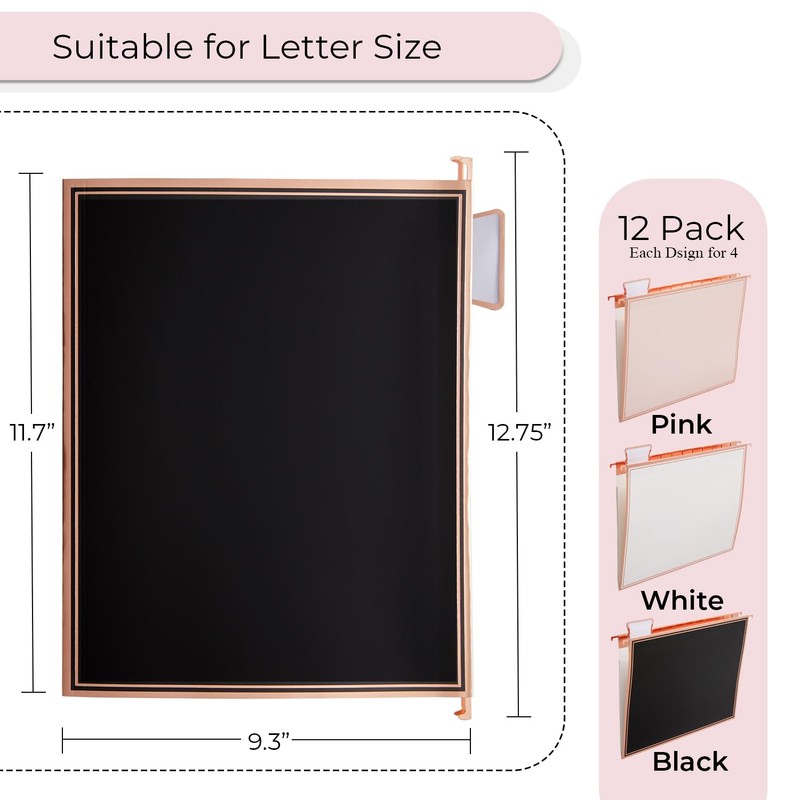 Y YOMA 1 Pack Rose Gold Desktop Hanging File Organizer