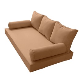 |COVER ONLY|Style3 TwinXL Piped Trim Daybed Mattress Bolster Pillow Covers AD104