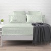 Pizuna Cotton Cascade Stripe Green Print Single Fitted Sheet 1