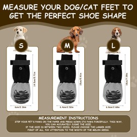 Anti Slip Dog Paw Protector Socks 2 Pairs Paws Stop Licking Protection for Injured Paws Pet Grip Boots Shoes Adjustable Strap Cat Slippers for Senior Dogs Indoor Outdoor Hardwood Floor Walking (M)