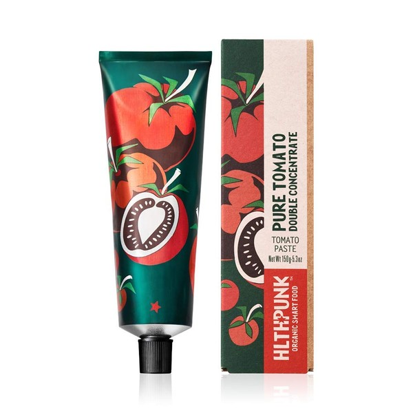 HLTHPUNK Organic Tomato Paste Tube | Double Concentrated | Premium Natural USDA Certified Italian Tomato Paste | Vegan, GMO-Free , Soy-Free, Salt-Free, Sugar-Free (150g) (1 PACK)