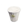 woodluv Round White Wicker Waste Paper Basket/Storage