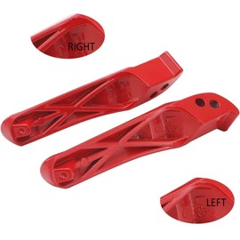 Chikia Red Foot Pegs Kit For Mini Bike Compatible with Coleman CT200U CT200U-EX BT200X Trail 200 Axis M200 CT100u Trail CC100X 100CC 196cc Powersports Motor Left Right Parts