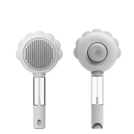 OwnestX Pet Shampoo, Hair Loss Brush, Brush, One-Push Type, Painless, Multi-functional, Sprayable, Popular, Cats, Dogs, Washable, Gray