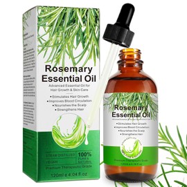 Rosemary Oil for Hair Growth and Skin Care - 100 Pure Rosemary Essential Oil for Eyebrows and Eyelashes, Nourishes the Scalp, Stimulates Hair Growth for Men and Women, 120ml