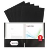 8 Packs Black Two Pocket File Folders,File Folder Letter Size,8.5x11Inches